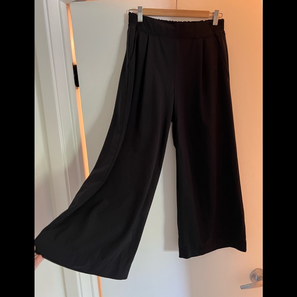 Athleta Wide Leg Brooklyn Crop Pant Navy 4